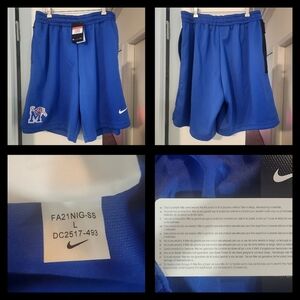 NEW Nike Salesman Sample Memphis TIgers Basketball Shorts Men's Lg Blue DC2517